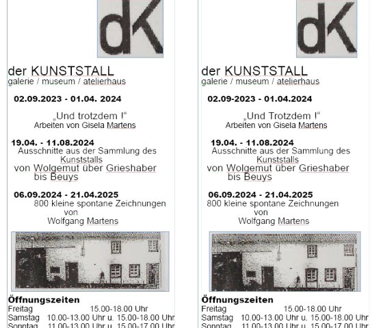 Jahresprogramm Kunststall Dahlem, © Kunststall Dahlem